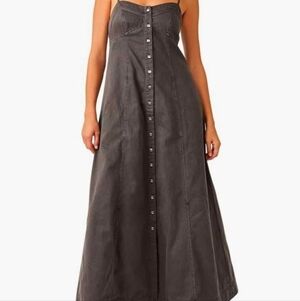 Free People Charcoal Strapless Dress